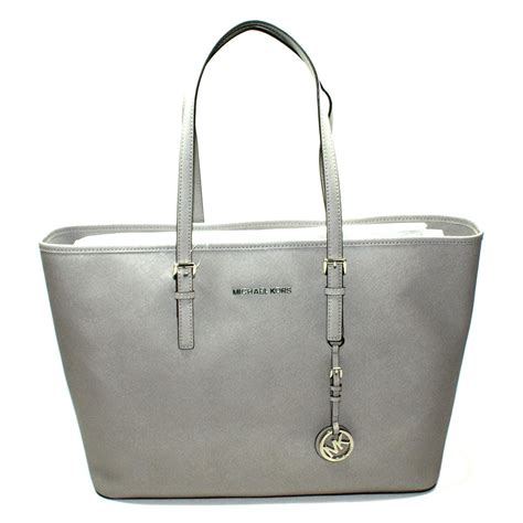 michael kors jet set medium tote pearl grey